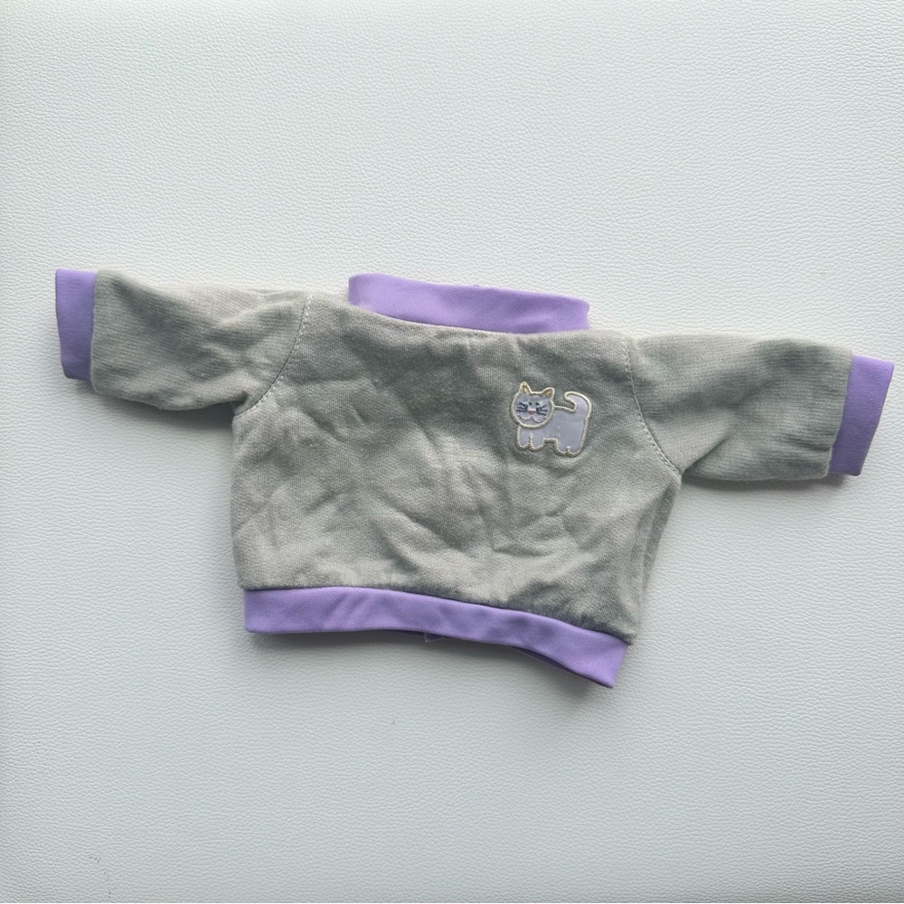 Vintage Cabbage Patch Doll Sweatshirt – 1983, Grey & Purple (Fits 18” Dolls)